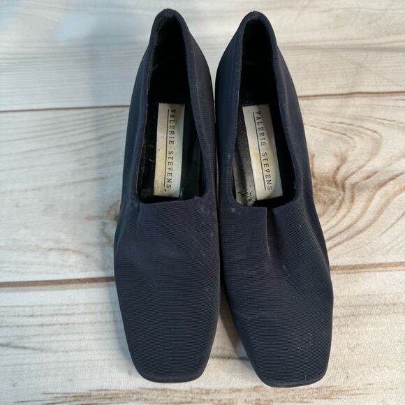 Valerie Stevens Blue Almond Toe Pumps Size 6 - Picture 3 of 8